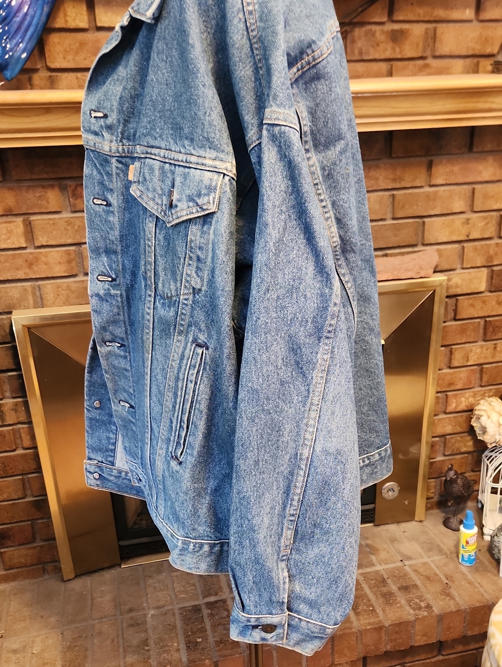 Levi's Blue Denim Vintage Trucker Jacket 80's Tall XXL 6 Pockets - Picture 9 of 14